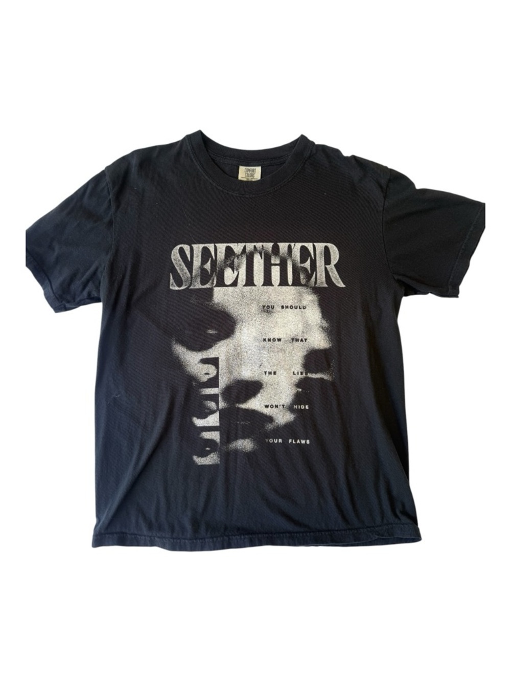 Comfort Colors Black Seether Graphic Tee Size Large